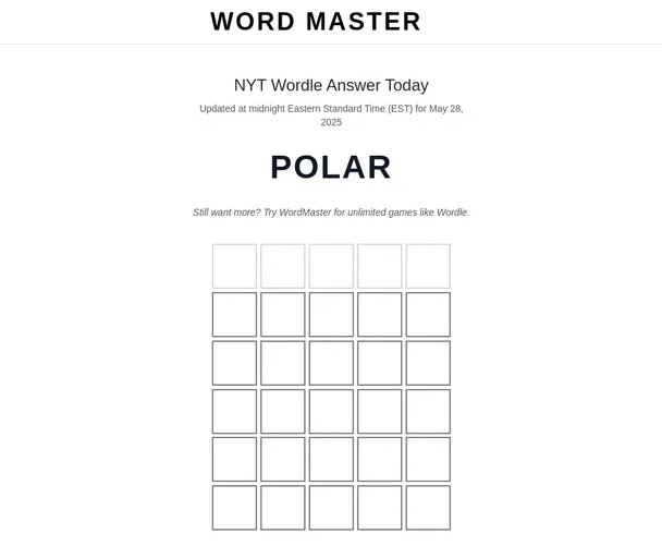 Wordle Answer Today | Word Master