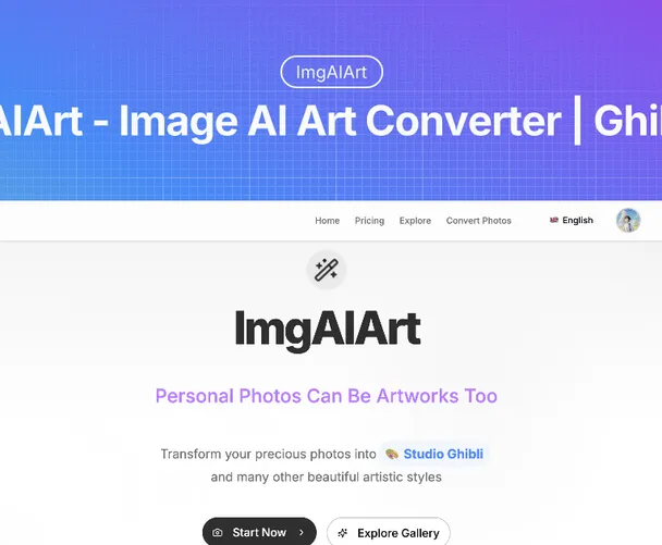 ImgAIArt - Image AI Art Generator | Photo to Art | Ghibli AI