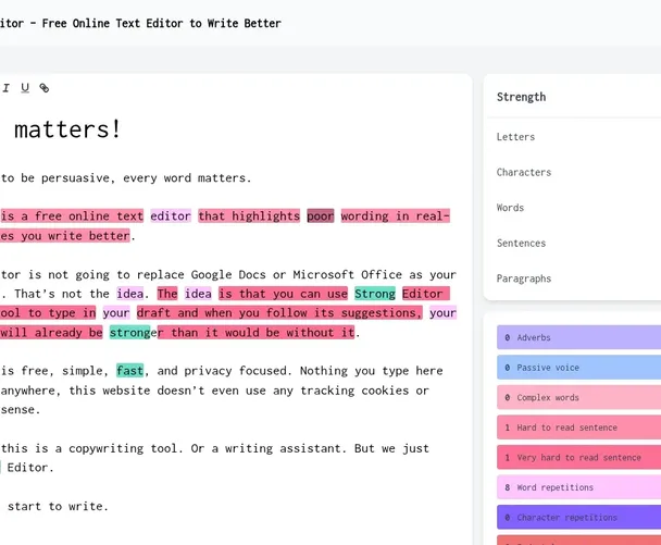 Strong Editor