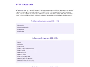 HTTP Status code